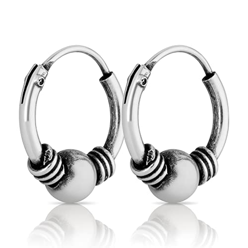 NKlaus Paar Bali Creolen 10mm aus 925 Sterling Silber Mittelalter Gothic Ohrringe 2632 NKlaus Paar Bali Creolen 10mm aus 925 Sterling Silber Mittelalter Gothic Ohrringe 2632 von NKlaus