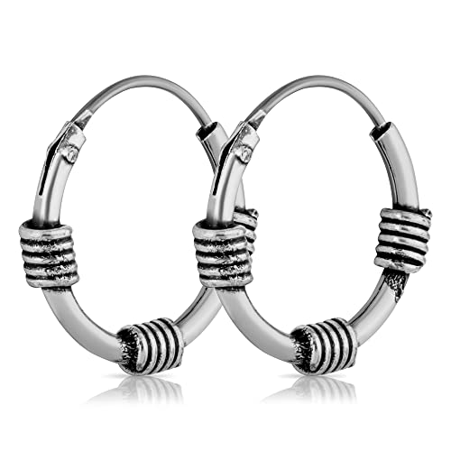 NKlaus Paar Bali Creolen 15mm aus 925 Sterling Silber Mittelalter Gothic Ohrringe 2642 NKlaus Paar Bali Creolen 15mm aus 925 Sterling Silber Mittelalter Gothic Ohrringe 2642 von NKlaus