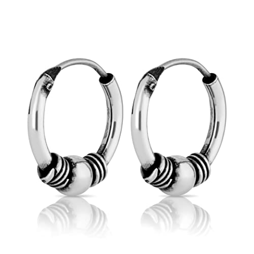 NKlaus Paar Bali Creolen Kugel 10mm 925 Sterling Silber Mittelalter Schmuck Gothic 1784 NKlaus Paar Bali Creolen Kugel 10mm 925 Sterling Silber Mittelalter Schmuck Gothic 1784 von NKlaus