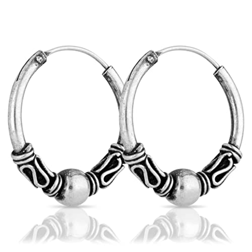 NKlaus Paar Bali Creolen Kugel 18mm 925 Sterling Silber Mittelalter Schmuck Gothic 1777 NKlaus Paar Bali Creolen Kugel 18mm 925 Sterling Silber Mittelalter Schmuck Gothic 1777 von NKlaus