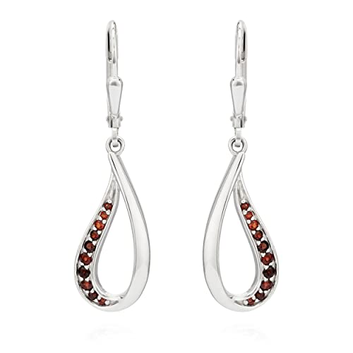 NKlaus Paar Brisur Ohrhänger 925 Silber echt Granat 0,295ct Damen Ohrringe Echtstein11447 von NKlaus