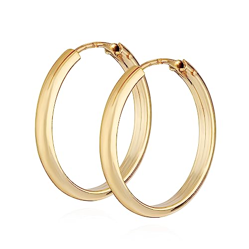 NKlaus Paar Creolen 333 Gelb Gold 8 Karat 16mm Damen Goldohrringe Rund Ohrschmuck 14391 von NKlaus