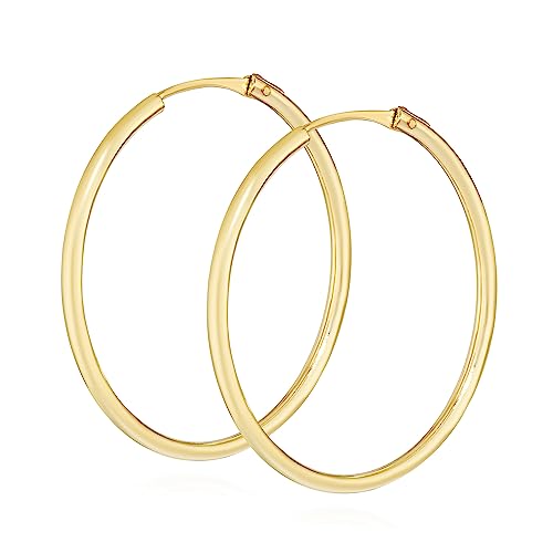 NKlaus Paar Creolen 333 Gelb Gold 8 Karat 22mm Damen Goldohrringe Rund Ohrschmuck 14386 von NKlaus