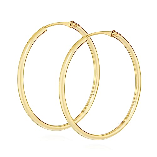 NKlaus Paar Creolen 333 Gelb Gold 8 Karat 22mm Damen Goldohrringe Rund Ohrschmuck 14386 von NKlaus