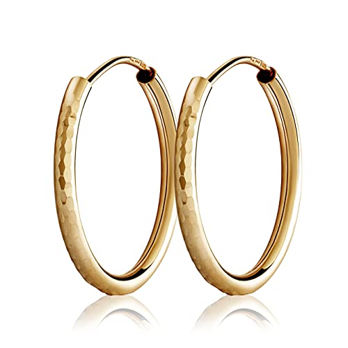 NKlaus Paar Creolen 333 Gelbgold 8 Karat 2,0mm Gold Ohrringe 20mm Damen Ohrschmuck 1193 von NKlaus