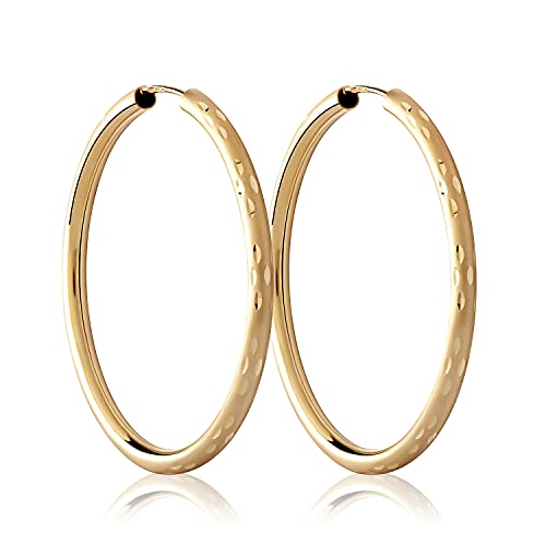 NKlaus Paar Creolen 333 Gelbgold 8 Karat 2,5mm Gold Ohrringe 40mm Damen Ohrschmuck 1194 von NKlaus