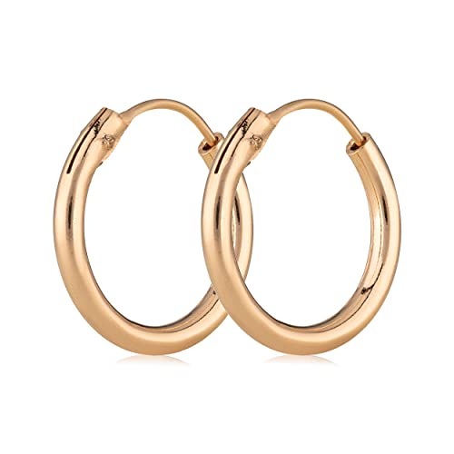 NKlaus Paar Creolen Ohrringe vergoldet Ohrschmuck Ohrhänger 14mm 5076 von NKlaus