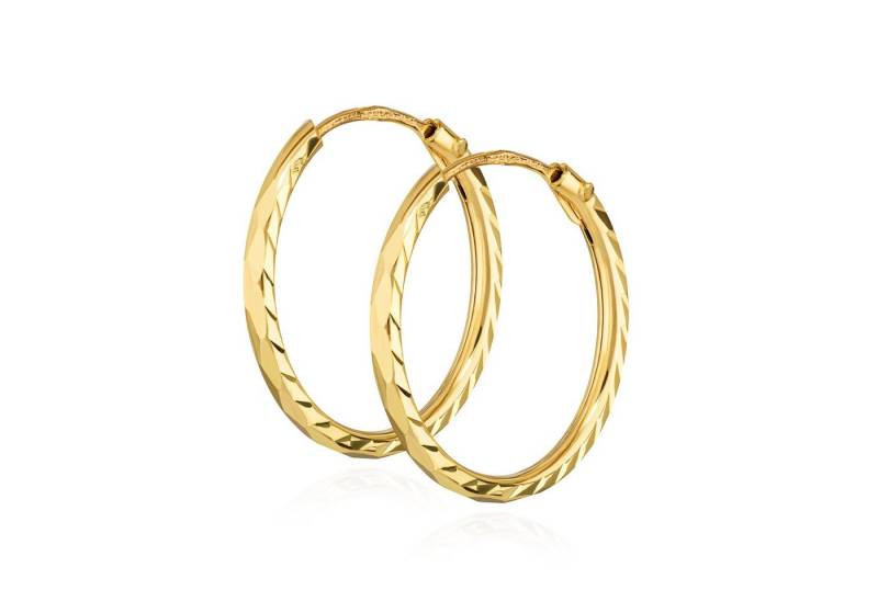 NKlaus Paar Creolen Paar 12mm Creolen 333 Gelbgold 8 Karat Ohrringe 1,1mm breites Damen Oh von NKlaus