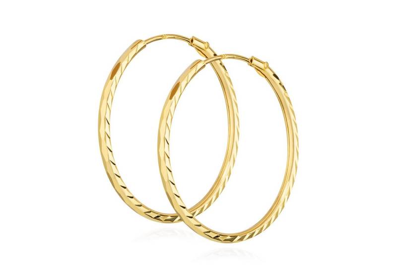 NKlaus Paar Creolen Paar 18mm Creolen 333 Gelbgold 8 Karat Ohrringe 1,1mm breites Damen Oh von NKlaus