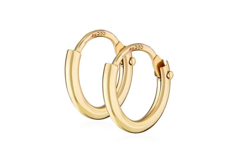 NKlaus Paar Creolen Paar 585 Echt Gold Herren Klapp Creole Ohrring Ohr von NKlaus