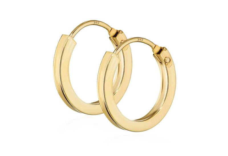 NKlaus Paar Creolen Paar 585 Gelb Gold Creole Ohrringe Ohrschmuck Flac von NKlaus