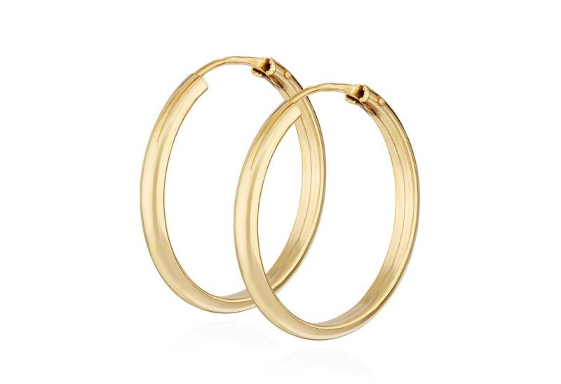 NKlaus Paar Creolen Paar Creolen 333 Gelb Gold 8 Karat 18mm Damen Goldohrringe Rund Ohrsch von NKlaus