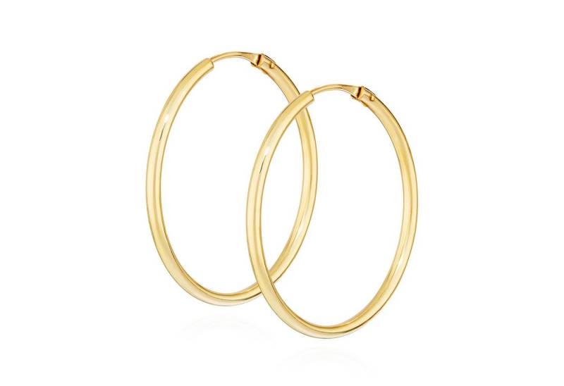 NKlaus Paar Creolen Paar Creolen 333 Gelb Gold 8 Karat 20mm Damen Goldohrringe Rund Ohrsch von NKlaus