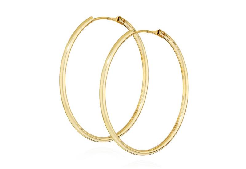 NKlaus Paar Creolen Paar Creolen 333 Gelb Gold 8 Karat 25mm Damen Goldohrringe Rund Ohrsch von NKlaus