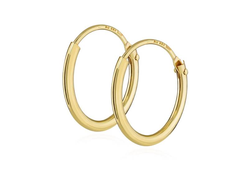 NKlaus Paar Creolen Paar Herren Creole Echt Gold 333er Ohrring Ohrschmuck Ohrhänger 13mm 3 von NKlaus