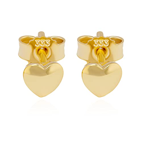NKlaus Paar Herz Ohrstecker 333 Gelb Gold 8 Karat hochglanz 5x5mm Damen Ohrringe 11960 von NKlaus