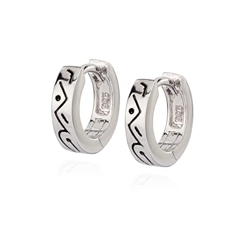 NKlaus Paar Keltische Creolen 925 Silber 12mm schwarz gemustert glanz Ohrringe massiv 9833 NKlaus Paar Keltische Creolen 925 Silber 12mm schwarz gemustert glanz Ohrringe massiv 9833 von NKlaus