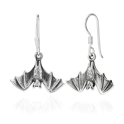 NKlaus Paar Ohrhänger Fledermaus 925 Silber 15x20mm Vampir Halloween Damen Ohrringe 11134 von NKlaus