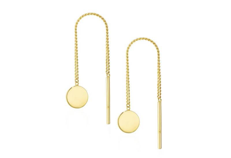 NKlaus Paar Ohrhaken Paar Durchzieher Goldplättchen 333 Gelbgold 8 Karat poliert 6mm Ohrrin (1 Paar - 2 Stück) von NKlaus