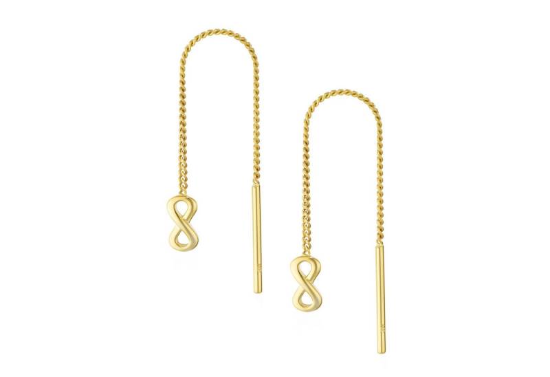 NKlaus Paar Ohrhaken Paar Durchzieher Unendlichkeits 333 Gelbgold 8 Karat 6,5x3,5mm Damen O (1 Paar - 2 Stück) von NKlaus