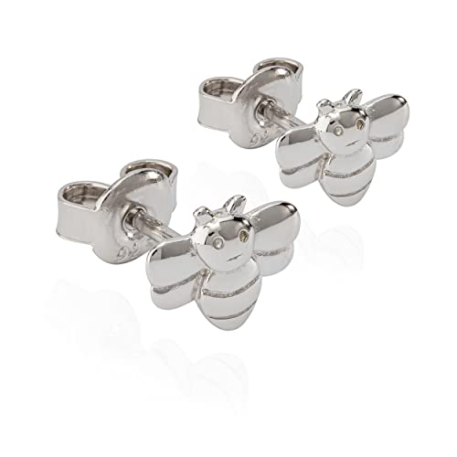 NKlaus Paar Ohrstecker Biene 925 Silber anlaufgeschützt glanz 7x8mm kleine Ohrringe 9711 von NKlaus