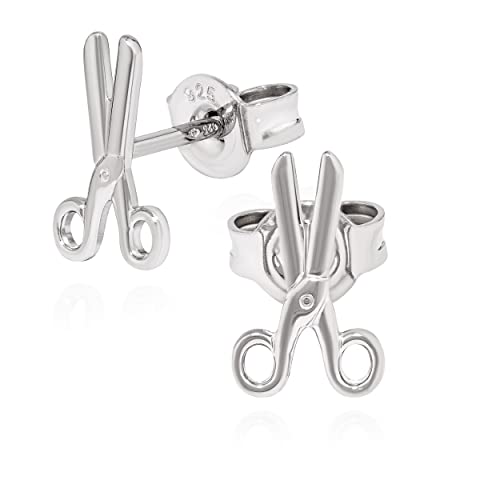 NKlaus Paar Ohrstecker Friseur Schere 925 Silber Stilist Ohrringe 10x6mm rhodiniert 13775 von NKlaus