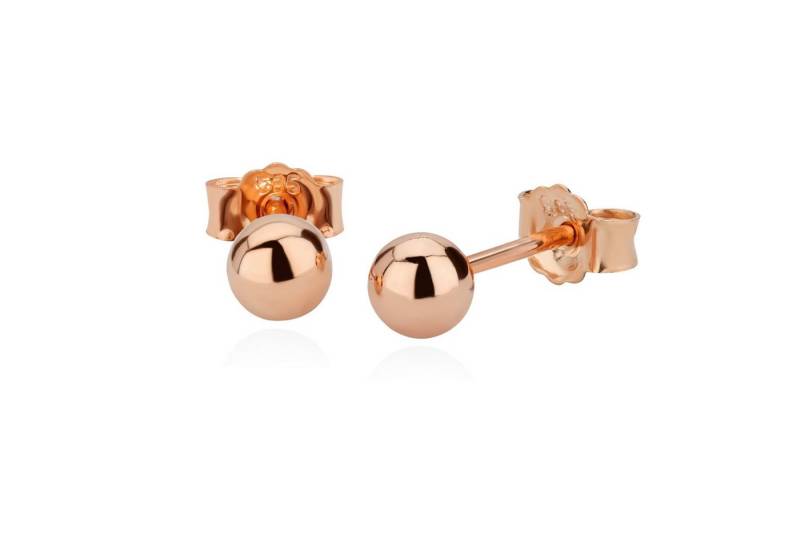NKlaus Paar Ohrstecker Paar 4mm Kugel Ohrstecker 585 14 Karat Rotgold Rosegold Damen Ohrringe von NKlaus