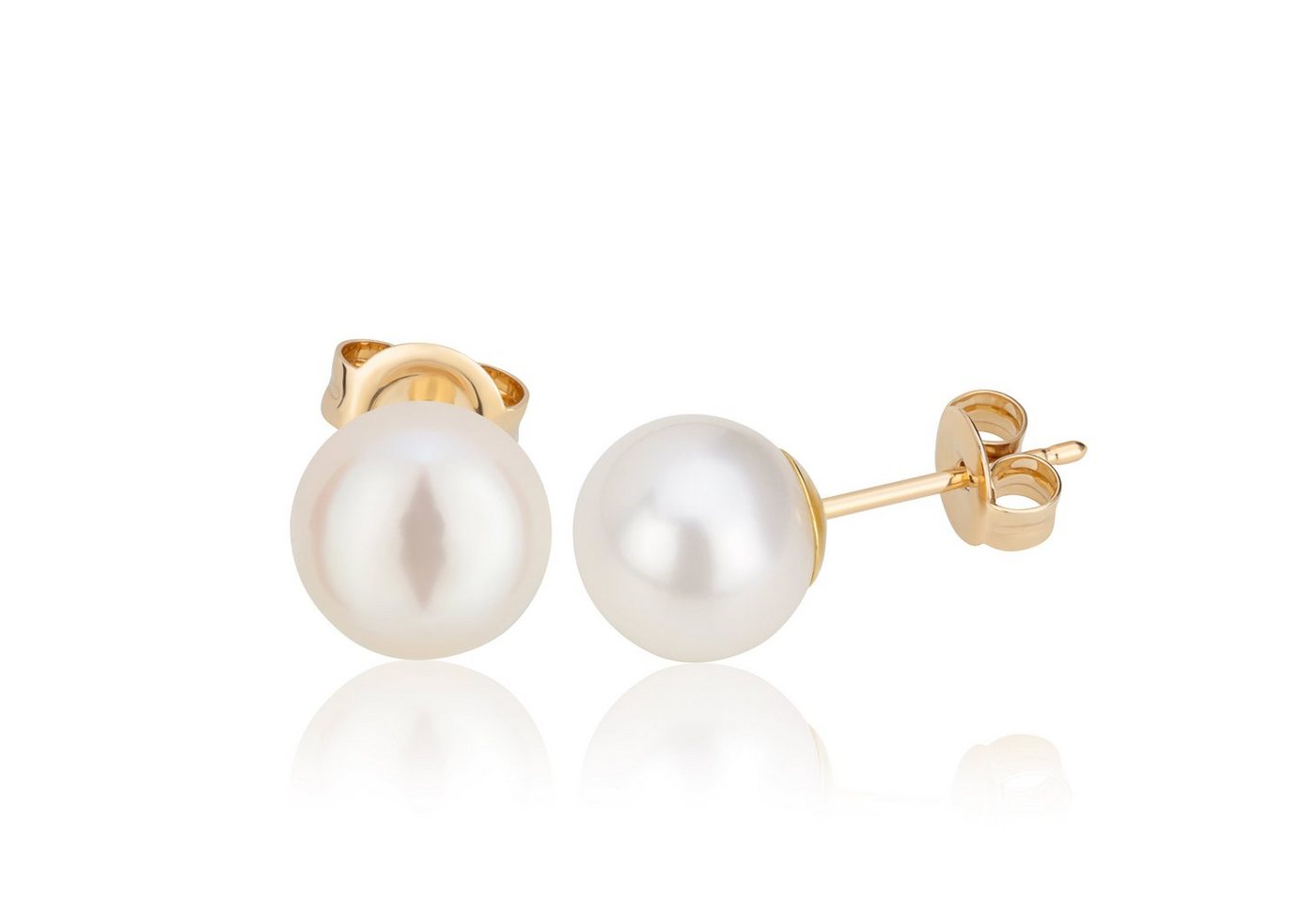 NKlaus Paar Ohrstecker Paar 8,5mm echte Süßwasserperle Ohrstecker 333 Gel von NKlaus