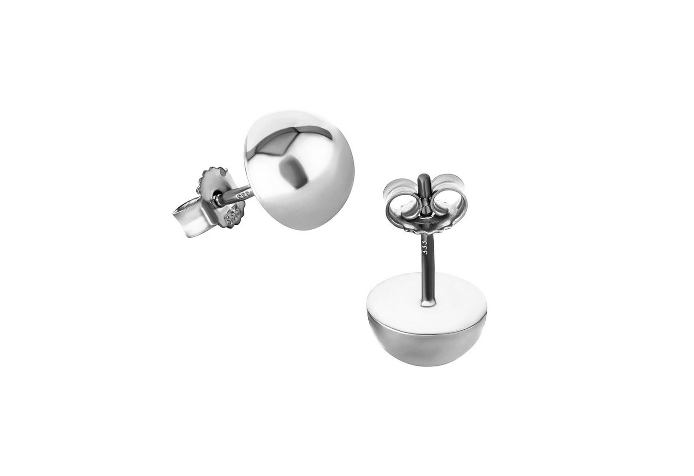 NKlaus Paar Ohrstecker Paar 8mm Ohrstecker 333 8 Karat Weißgold Halbkugel von NKlaus