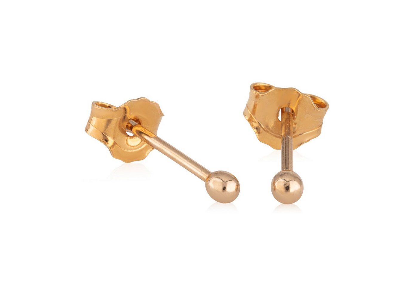 NKlaus Paar Ohrstecker Paar Kugel Ohrstecker Vergoldet Kugelstecker Gold 2mm 5303, Kugel von NKlaus