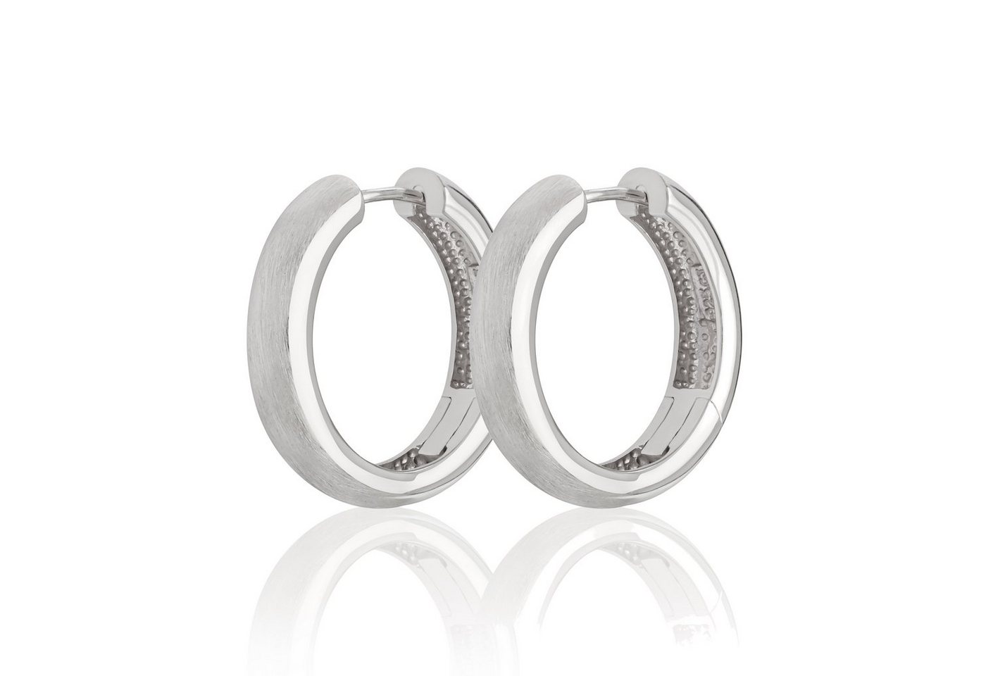 NKlaus Paar Ohrstecker Paar Ø 26mm 925 Sterling Silber Klappcreolen 5,6mm von NKlaus