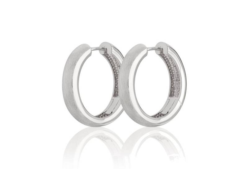 NKlaus Paar Ohrstecker Paar Ø 26mm 925 Sterling Silber Klappcreolen 5,6mm von NKlaus