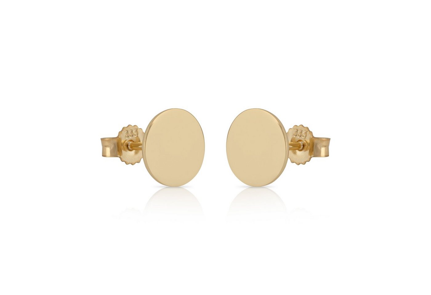 NKlaus Paar Ohrstecker Paar OHRSTECKER 333 Gelb Gold 8 Karat Runde Ohrri von NKlaus