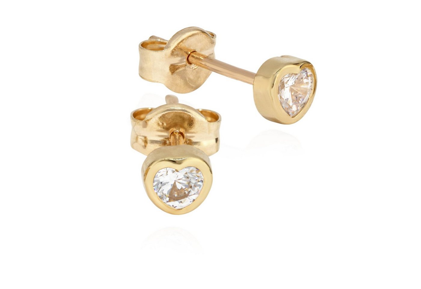 NKlaus Paar Ohrstecker Paar Ohrstecker Herz 333 Gelb gold 8 Karat 3x3mm Damen Goldohrringe Zi von NKlaus