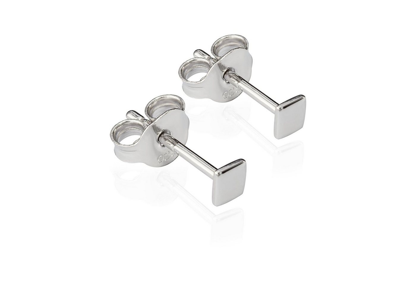NKlaus Paar Ohrstecker Paar Ohrstecker kleine Platte 925 Silber 3mm glanz von NKlaus