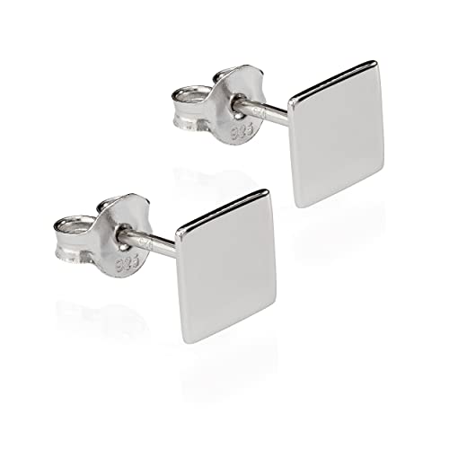 NKlaus Paar Ohrstecker Platte 925 Silber anlaufgeschützt glanz 7x7mm kleine Ohrringe 9879 von NKlaus