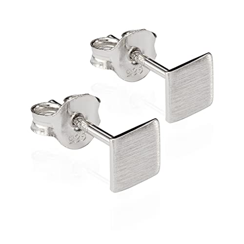 NKlaus Paar Ohrstecker Platte 925 Silber anlaufgeschützt matt 5x5mm kleine Ohrringe 9872 von NKlaus