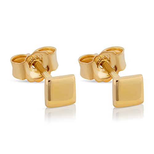 NKlaus Paar Quadrat Ohrstecker klein 3,5mm schlicht geometrisch 333 Gelb Gold 8 Karat 13170 von NKlaus