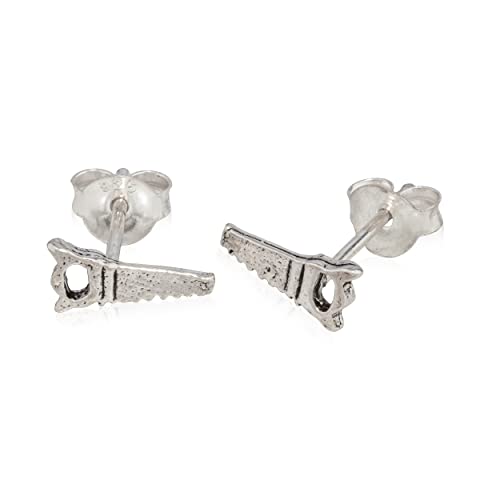 NKlaus Paar Säge Ohrstecker 925 Silber Handwerker Ohrschmuck 9mm Handsäge Ohrringe 12896 von NKlaus