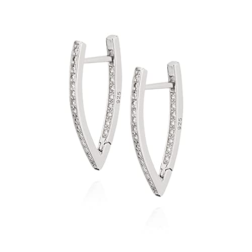 NKlaus Paar V - Creolen Zirkonia Weiß 925 Silber 25x12mm geometrisch funkelnde Ohrringe 11171 NKlaus Paar V - Creolen Zirkonia Weiß 925 Silber 25x12mm geometrisch funkelnde Ohrringe 11171 von NKlaus