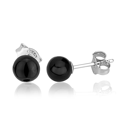 NKlaus Paar echte Onyx Ohrstecker 925 Sterlingsilber rhodiniert 6mm Ohrringe Damen rund 3776 NKlaus Paar echte Onyx Ohrstecker 925 Sterlingsilber rhodiniert 6mm Ohrringe Damen rund 3776 von NKlaus