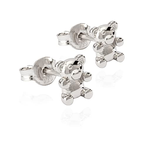 NKlaus Paar kleine Ohrstecker Teddy 925 Silber anlaufgeschützt poliert 7x6mm Ohrringe von NKlaus