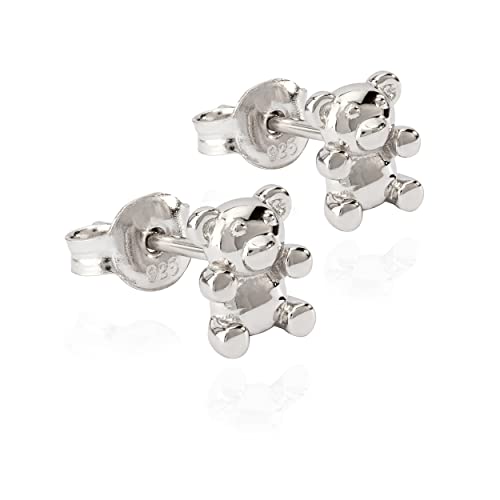NKlaus Paar kleine Ohrstecker Teddy 925 Silber anlaufgeschützt poliert 7x6mm Ohrringe von NKlaus
