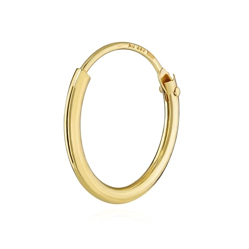 NKlaus Einzel HERREN Creole ECHT GOLD 333er 8 Karat Ohrring Ohrschmuck Ohrhänger 13 mm 3752 von NKlaus