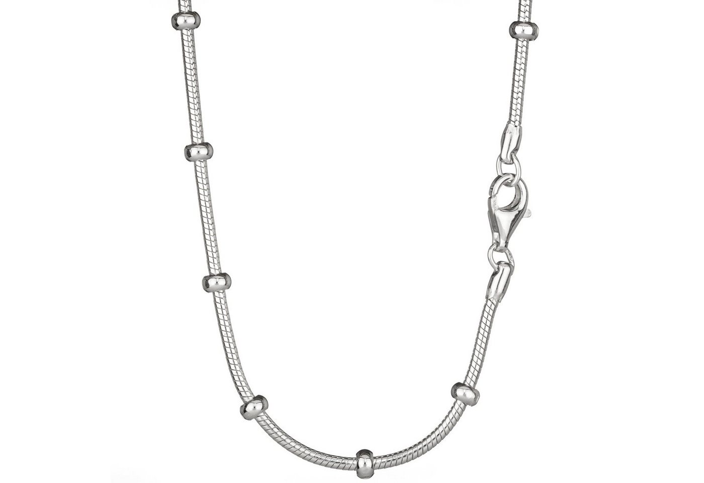 NKlaus Schlangenkette Collier 50cm Schlangenkette rund mit Kugeln 925 Si (1 Stück), Made in Germany von NKlaus