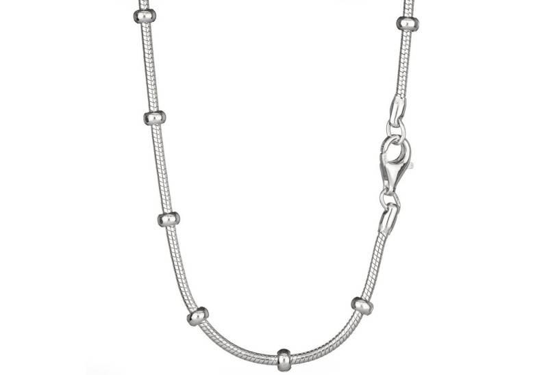 NKlaus Schlangenkette Collier 50cm Schlangenkette rund mit Kugeln 925 Si (1 Stück), Made in Germany von NKlaus