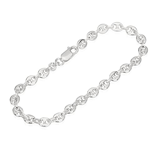 NKlaus Silber 18cm 925 Echtes Sterlingsilber Kette Kaffeebohne Damen Herren Armband 5,00mm 7gr 5448 von NKlaus