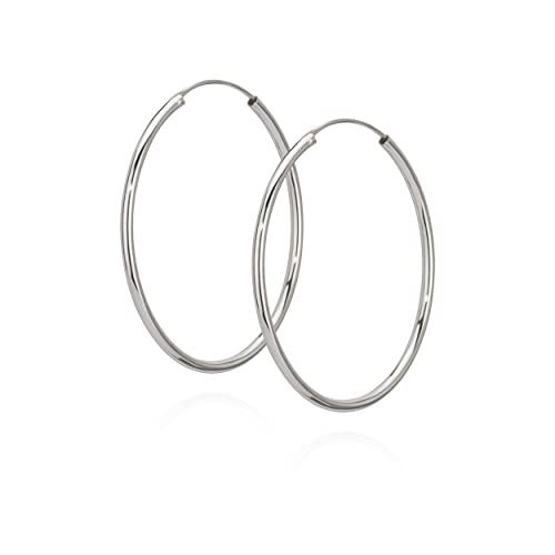 NKlaus Silber Paar 925 Sterlingsilber Creolen Ohrringe Ohrschmuck Ohrhänger 40mm 7405 von NKlaus