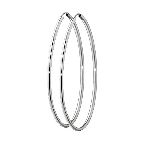 NKlaus Silber Paar 925 Sterlingsilber Creolen Ohrringe Ohrschmuck Ohrhänger 70mm 7408 von NKlaus