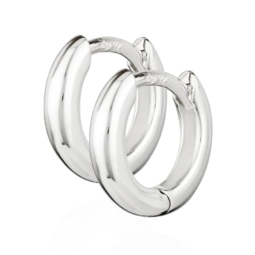 NKlaus Silber Paar echt 925 Sterlingsilber Klapp Creolen Quadratisch gerundet 12mm 1912/1891 von NKlaus